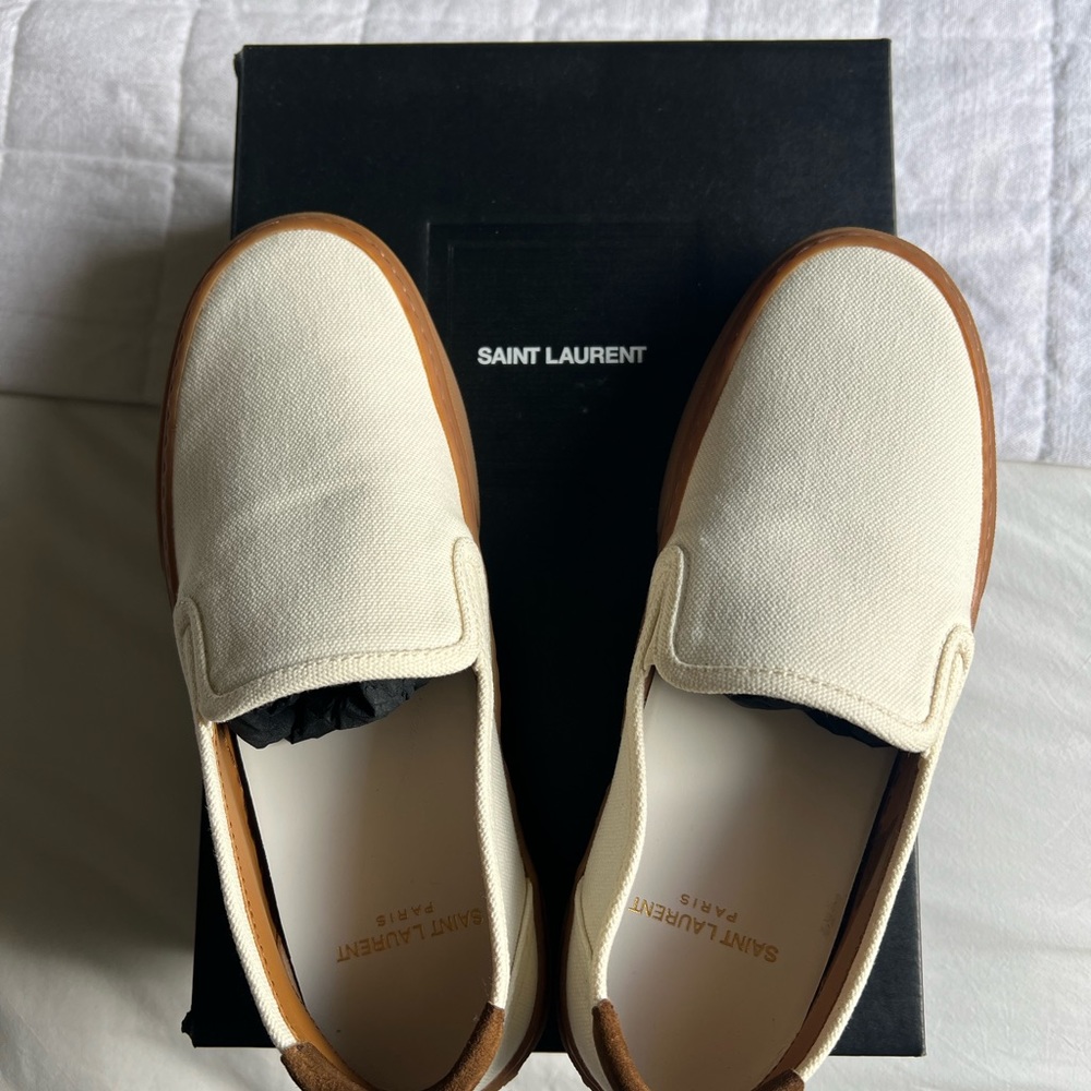 Saint Laurent Slip On Sneakers Canvas